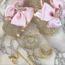 Luxury Keepsake Diamond Baby Bottles and Shoes Headband Set childrensterritory