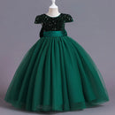 Sequin Bow Design Fluffy Formal Evening Party Dresses childrensterritory