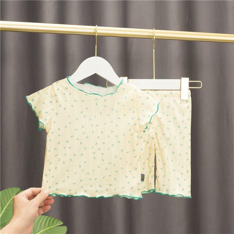 Printed 2pcs/set Toddler Girls Top and Pajama Set Home Wear childrensterritory