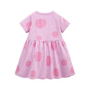 Kids Girls Cartoon Ladybug Embroidery Purple Cotton Dresses childrensterritory