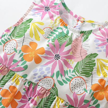Little Girls Casual Sleeveless Floral Dress For Summer childrensterritory