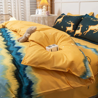 3/4-piece Cartoon Floral Print Soft Bedding Set For Home childrensterritory