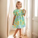 Casual Style Young Girls Floral Pattern Party Dress childrensterritory