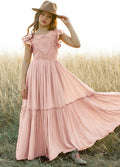 Kids Girls Lace Design Bohemia Long Dresses childrensterritory