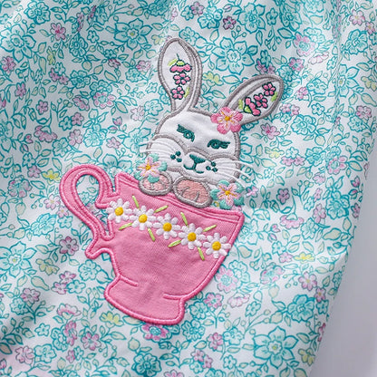 Little Girls Cartoon Embroidered Design Summer Dresses childrensterritory