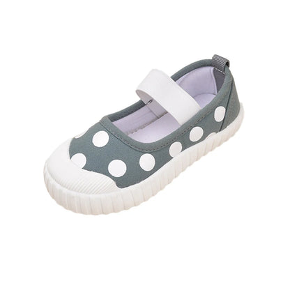 Cute Polka Dot Soft Soled Kids Canvas Indoor Sneakers childrensterritory
