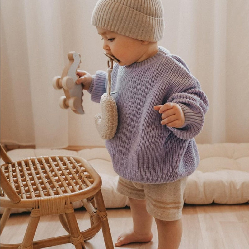 Baby/Kids Loose Round Neck Knitted Sweater Pullover childrensterritory