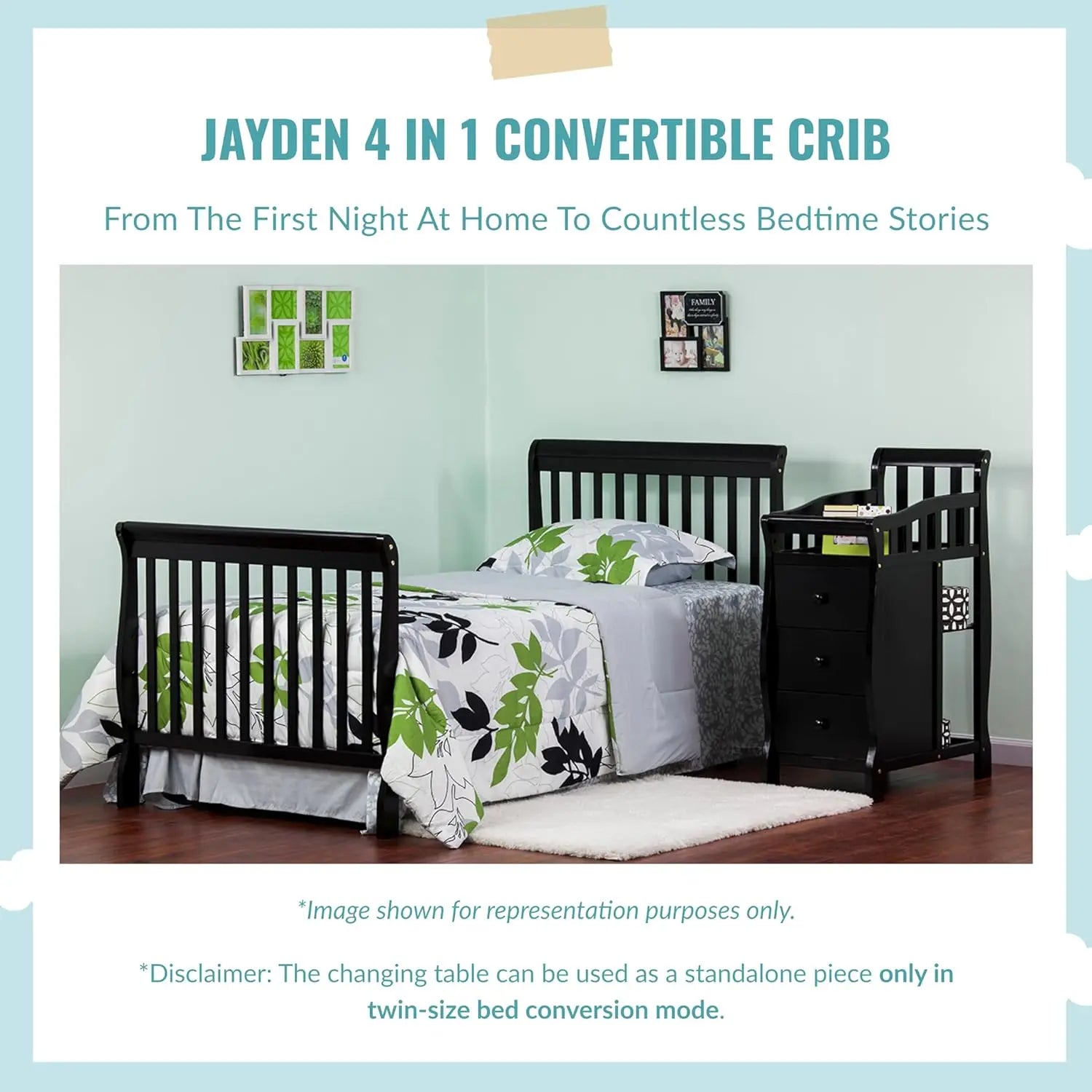 4-in-1 Baby Mini Convertible Crib And Changer childrensterritory