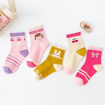 Cartoon Design Knitted 5 Pairs Lot Short Socks childrensterritory