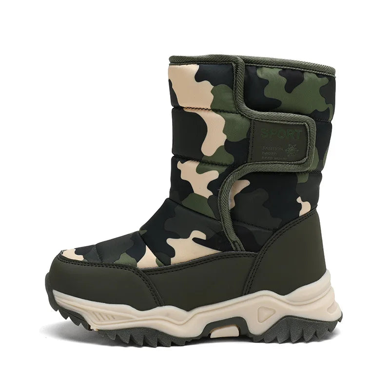 Kids Rubber Sole Outdoor Waterproof Long Snow Boots childrensterritory