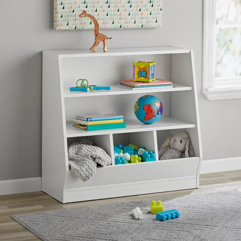 Kids Bin Organizer and Double-Shelf Bookcase childrensterritory
