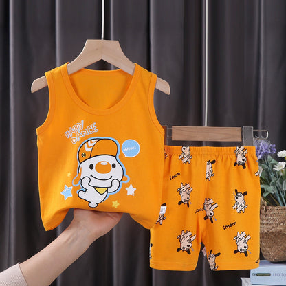 2PCS Cotton T-Shirts and Shorts Set for Toddler Boys Girls childrensterritory