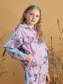 Girls Floral Print Hooded Jacket and Trouser Clothing Set childrensterritory