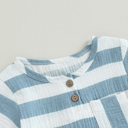 Striped Printed Baby Boy Girl 2Pcs Summer Outfits childrensterritory