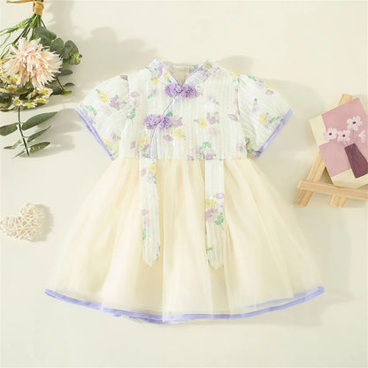 Baby GirlS Chinese Style Patchwork Princess Dress childrensterritory