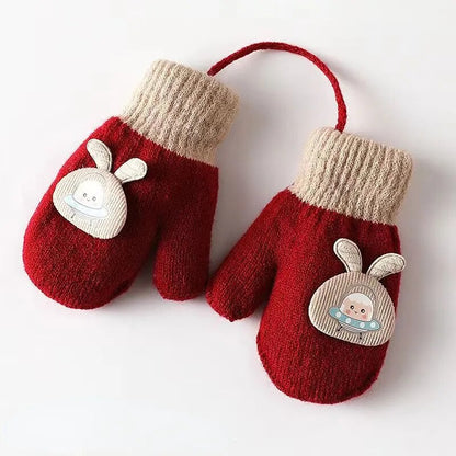 Cartoon Design Knitted Warm Gloves for Baby/Kids childrensterritory