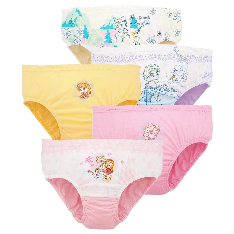 Cartoon Print 5Pcs/Set Girls Breathable Cotton Briefs