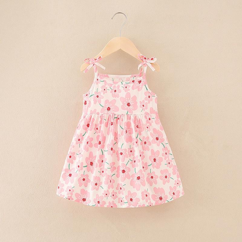 Floral Print Kids Girls Sleeveless Camisole Leisure Dresses childrensterritory