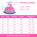 Kids Girls Unicorn Embroidery Birthday Tutu Dresses childrensterritory