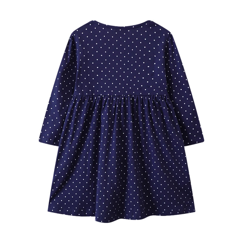 Animals Cartoon Embroidered Design Casual Dresses for Girls childrensterritory