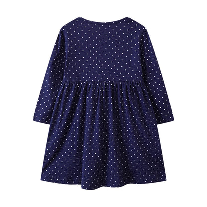 Animals Cartoon Embroidered Design Casual Dresses for Girls childrensterritory
