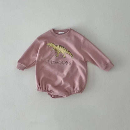 Baby Dinosaur Print Sweatshirt/Romper