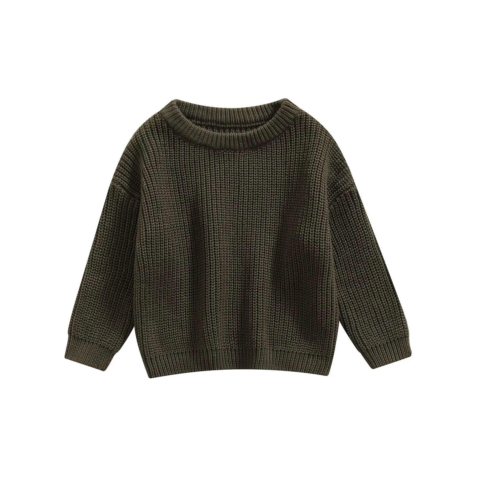 Baby Boys Girls Solid Color Long Sleeve Knit Sweaters childrensterritory