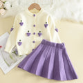 Girls’ Long-Sleeve Winter Outfit with Strawberry Design childrensterritory