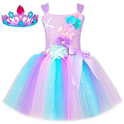 Girls Mermaid Style Tutu Princess Birthday/Halloween Party Dresses