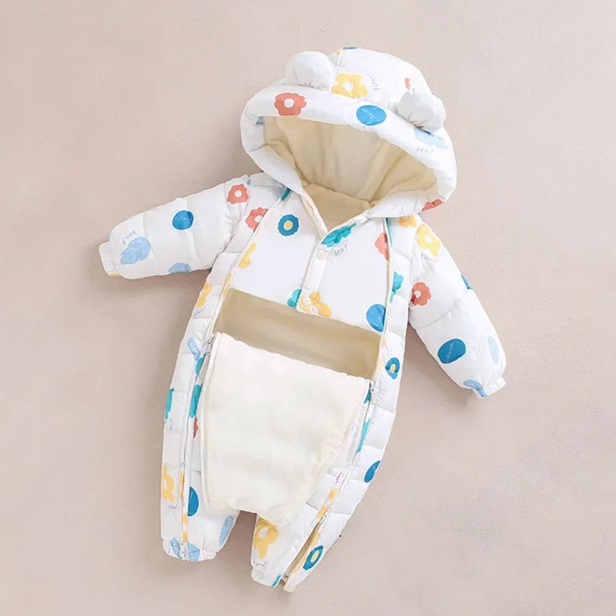 Newborn Thicken Hooded Autumn Winter Romper childrensterritory