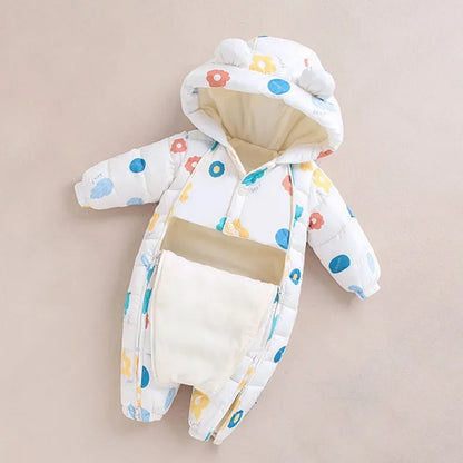 Newborn Thicken Hooded Autumn Winter Romper childrensterritory