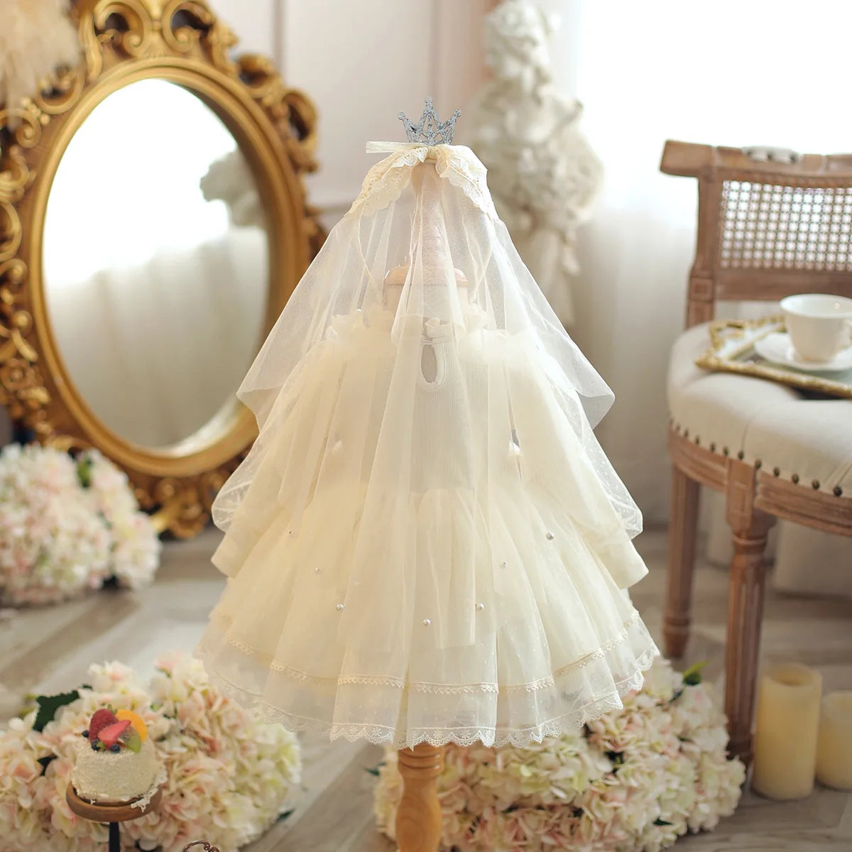 Baby Girl Fluffy Tutu Lace Design Baptism Party Dresses childrensterritory