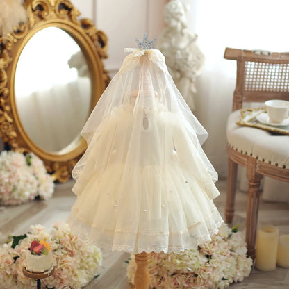 Baby Girl Fluffy Tutu Lace Design Baptism Party Dresses childrensterritory