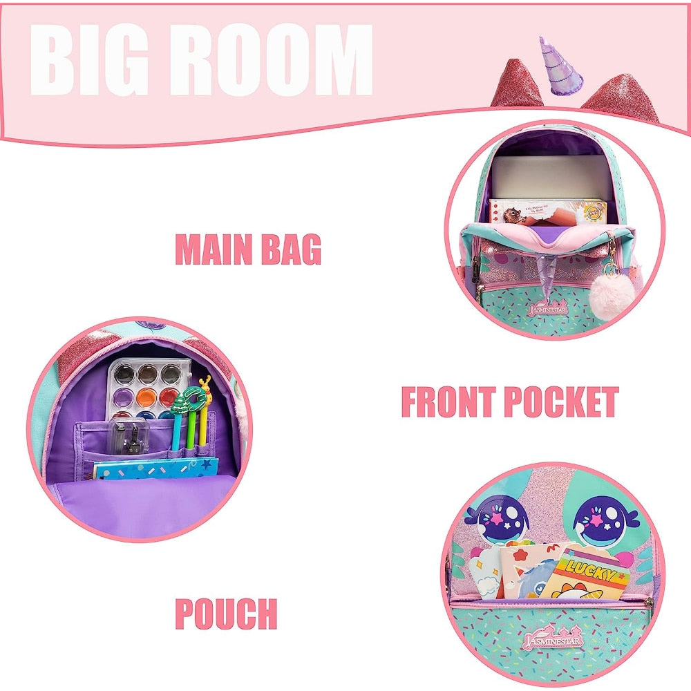 Cartoon Design 3pcs Kids School Backpacks for Girls childrensterritory