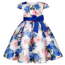 Flower Print Kids Girls Elegant Birthday Party Dresses childrensterritory