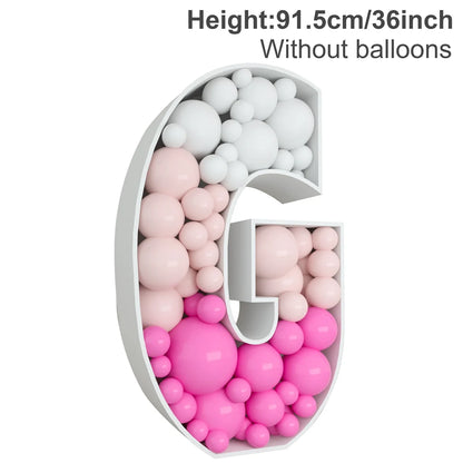 91.5CM Balloon Mosaic Letter Frame Box for Birthday, Baby Shower childrensterritory