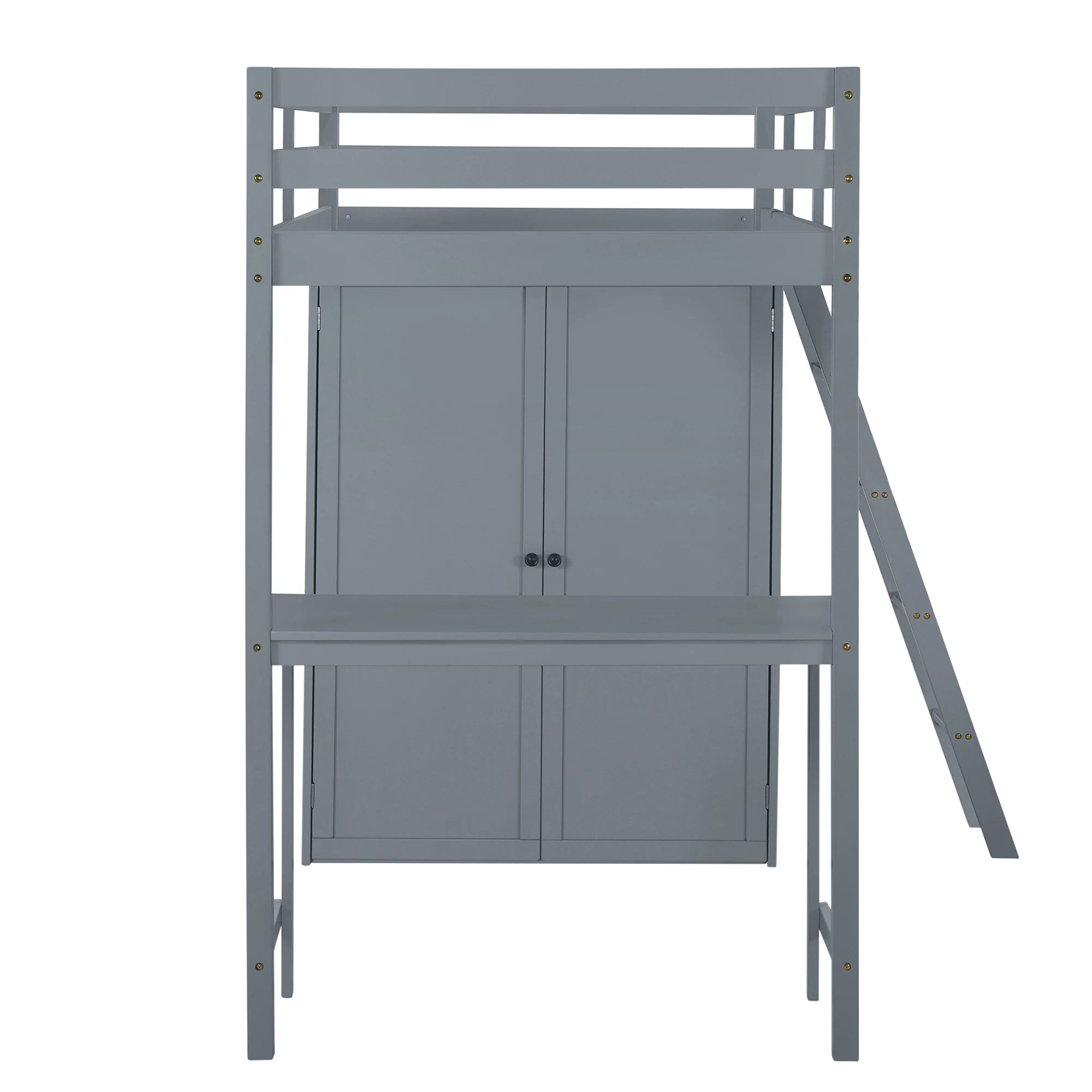 Loft Bed Made of Wood with Desk and Wardrobe for Bedroom childrensterritory