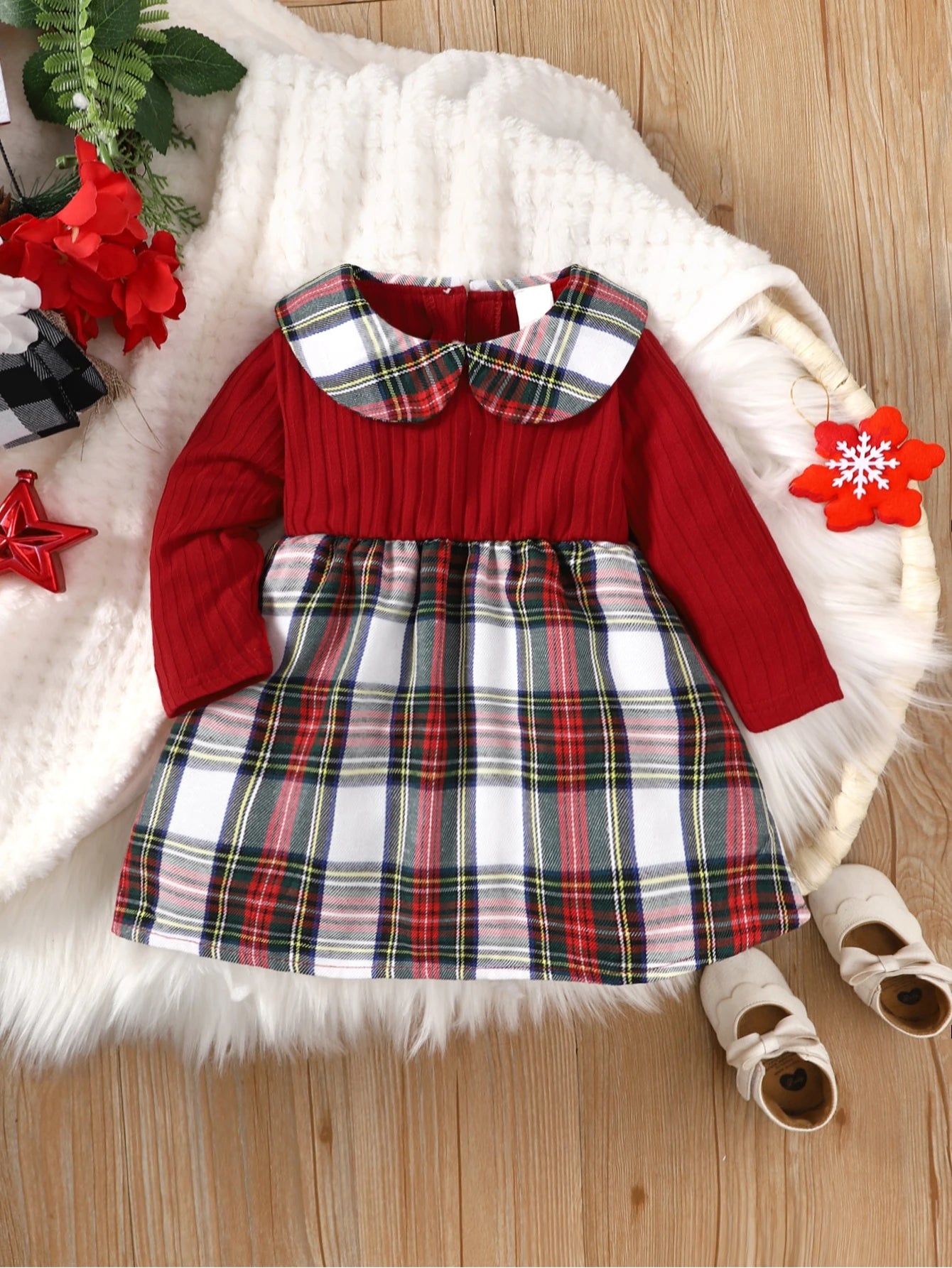 Girls’ Collar Design Long Sleeves Casual Dresses childrensterritory