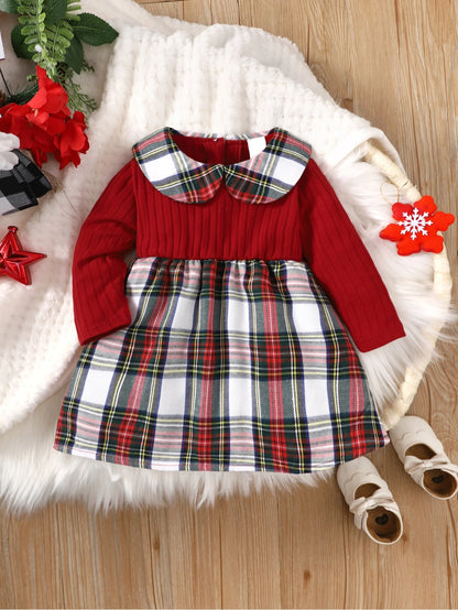 Girls’ Collar Design Long Sleeves Casual Dresses childrensterritory