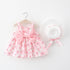 Baby Girl Floral Bow Sling Dress with Hat childrensterritory