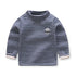 Kids Korean Style Turtleneck Striped Design Velvet Winter T-shirts childrensterritory