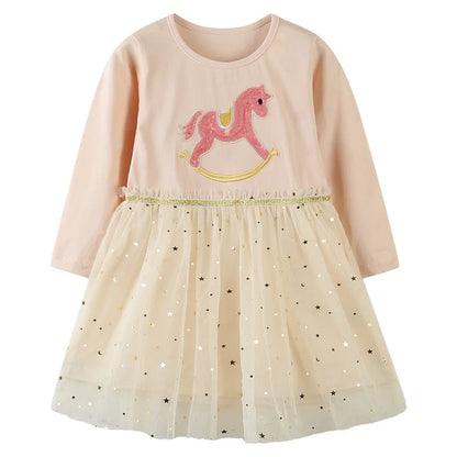 Long-Sleeved Printed Summer Dresses For Girls childrensterritory