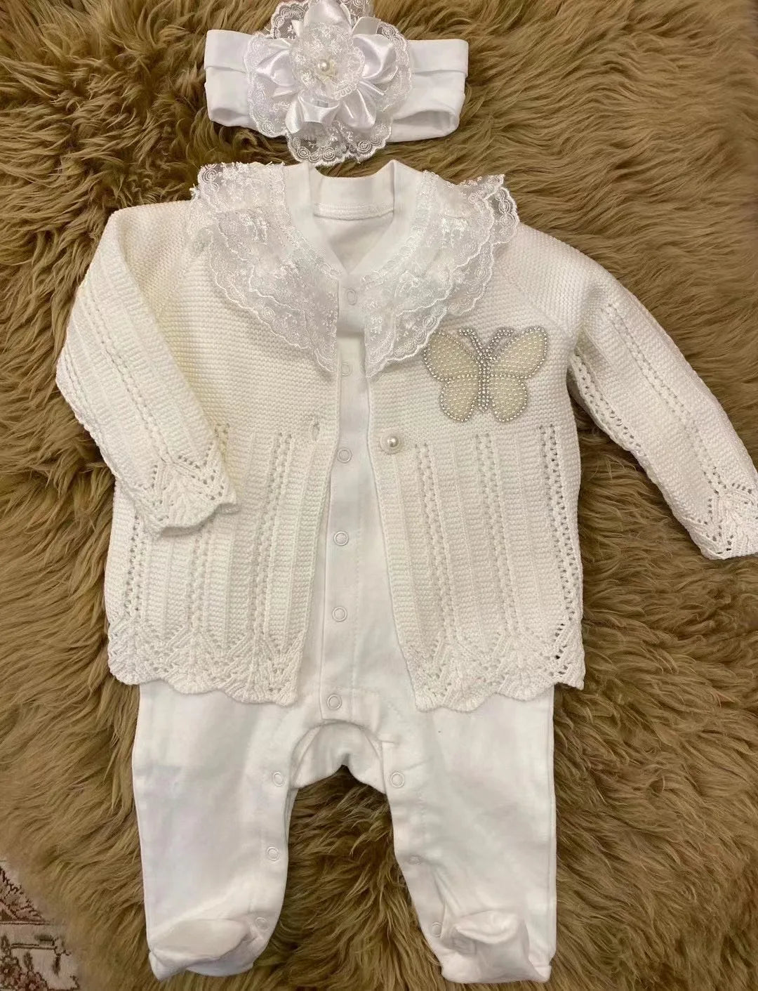 3pcs Pearly Crown Personalised Name Onesie for Newborn Babies childrensterritory