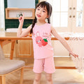Kid Boy Girl Cartoon Design Sleeveless Cotton Vest and Pajamas Sets childrensterritory