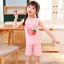 Kid Boy Girl Cartoon Design Sleeveless Cotton Vest and Pajamas Sets childrensterritory