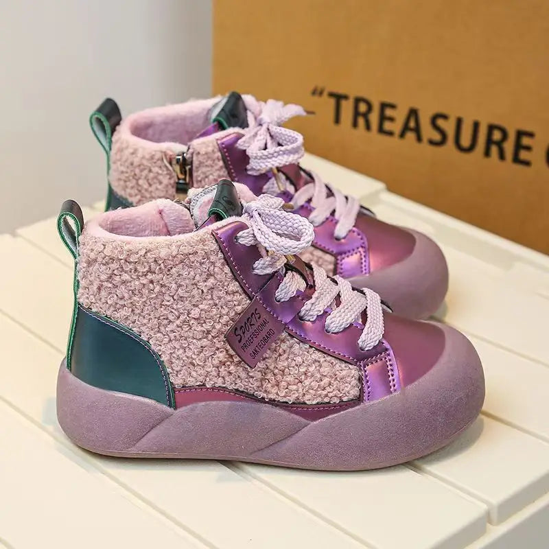 Kids Girls High Top Warm Sneakers New Collection childrensterritory