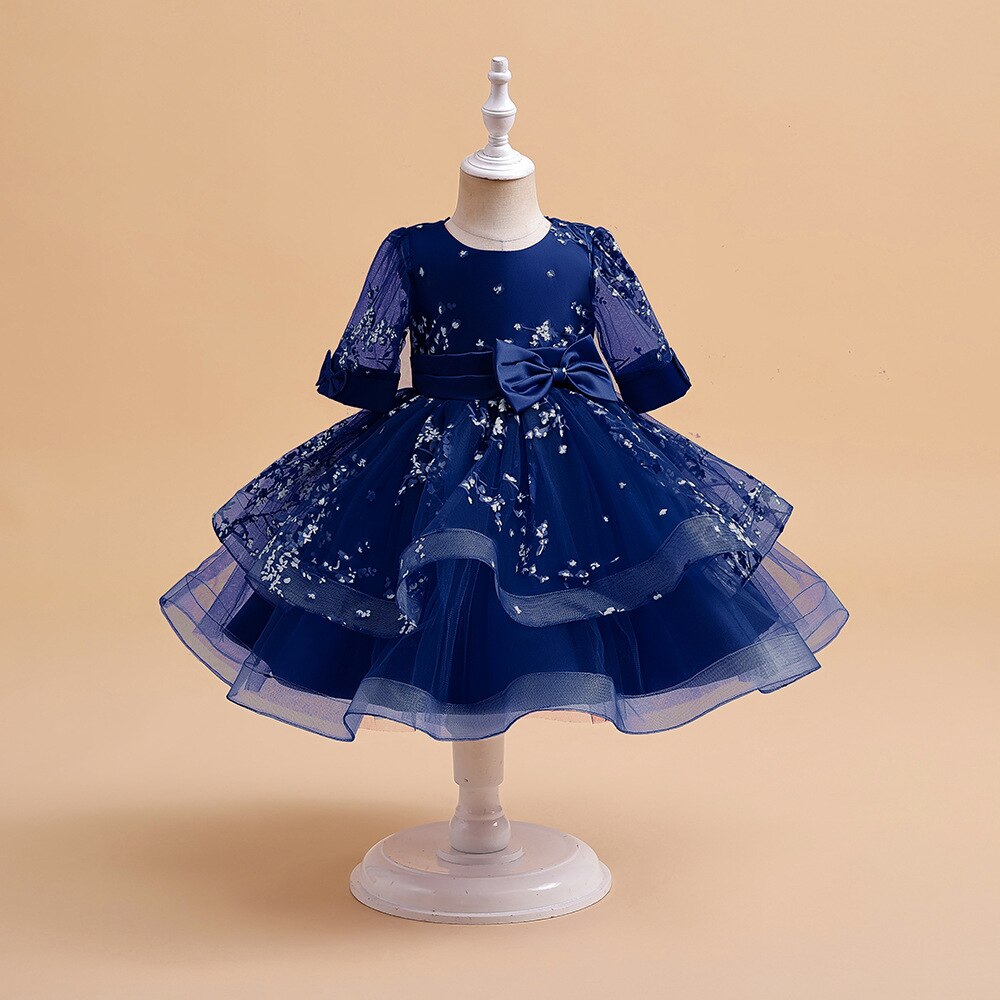 Flower Embroidery Tulle Princess Dresses for Kids Girl Birthday childrensterritory