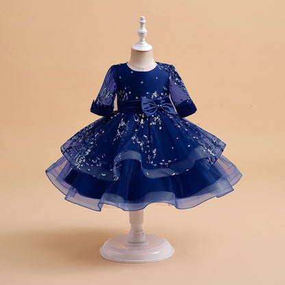 Flower Embroidery Tulle Princess Dresses for Kids Girl Birthday childrensterritory