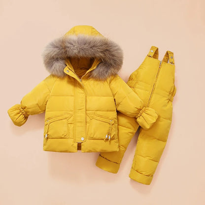 Little Boys Girls Thick Warm Down Jacket Jumpsuit Clothing Set childrensterritory