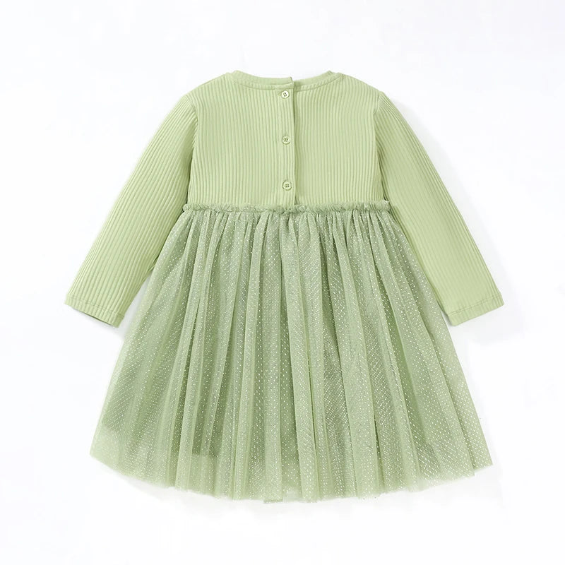 Kids Girls Swan Appliques Design Princess Dress childrensterritory